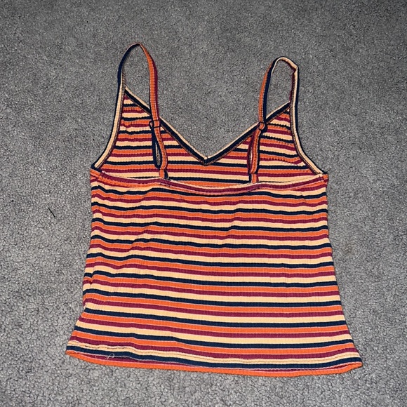 Striped orange tank top from American Eagle with adjustable straps - Picture 2 of 4